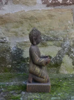Gartendekoparadies Bouddhas-Statue de Bouddha enchanteresse sur un piédestal