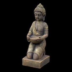 Gartendekoparadies Bouddhas-Statue de Bouddha enchanteresse sur un piédestal
