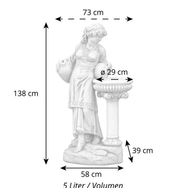 Gartendekoparadies Figures & Statues-Statue de femme au bain d'oiseau