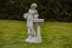 Gartendekoparadies Figures & Statues-Statue de femme au bain d'oiseau