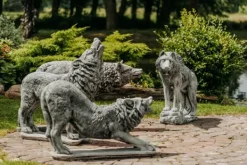 Gartendekoparadies Animaux-Statue de loup : représentation détaillée