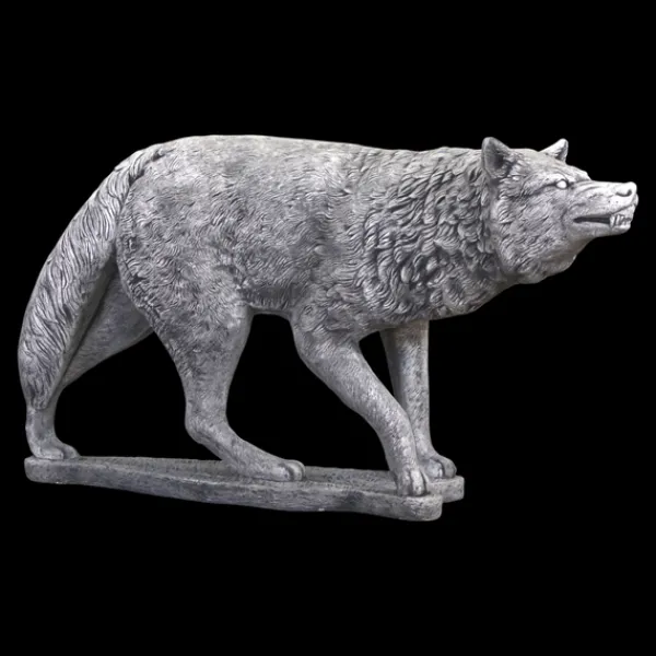 Gartendekoparadies Animaux-Statue de loup : représentation détaillée