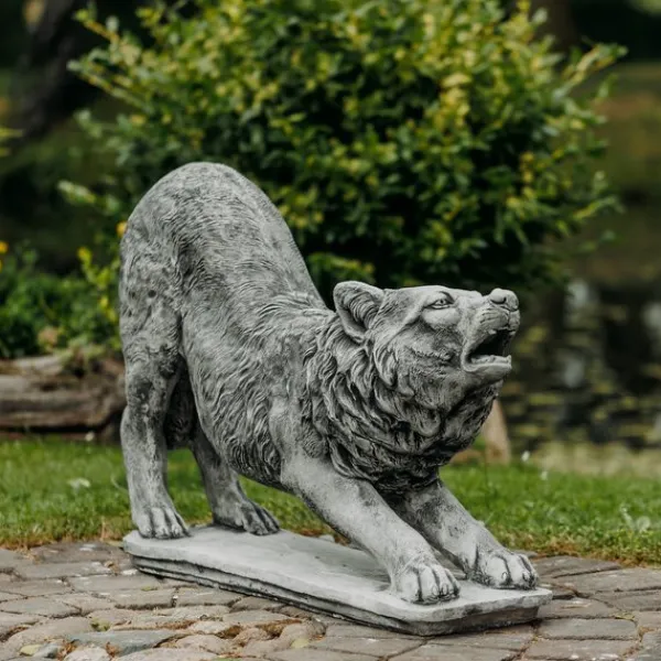 Gartendekoparadies Animaux-Statue de loup : en attaquant