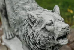 Gartendekoparadies Animaux-Statue de loup : en attaquant