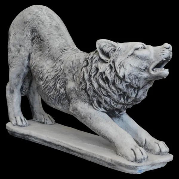 Gartendekoparadies Animaux-Statue de loup : en attaquant