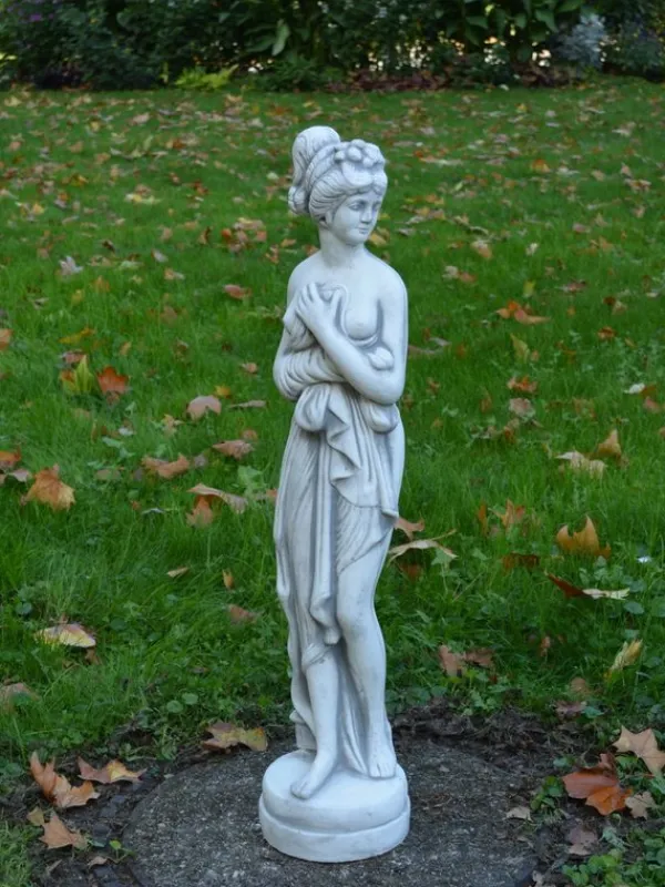 Gartendekoparadies Figures & Statues-Statue de Pandore sur socle rond