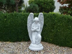Gartendekoparadies Enfants & Anges-Statue d'ange sur socle rond