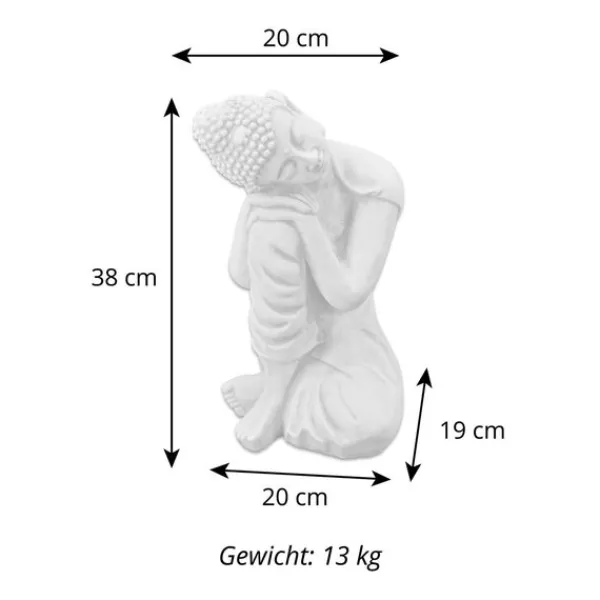 Gartendekoparadies Bouddhas-Statue d'un bouddha agenouillé
