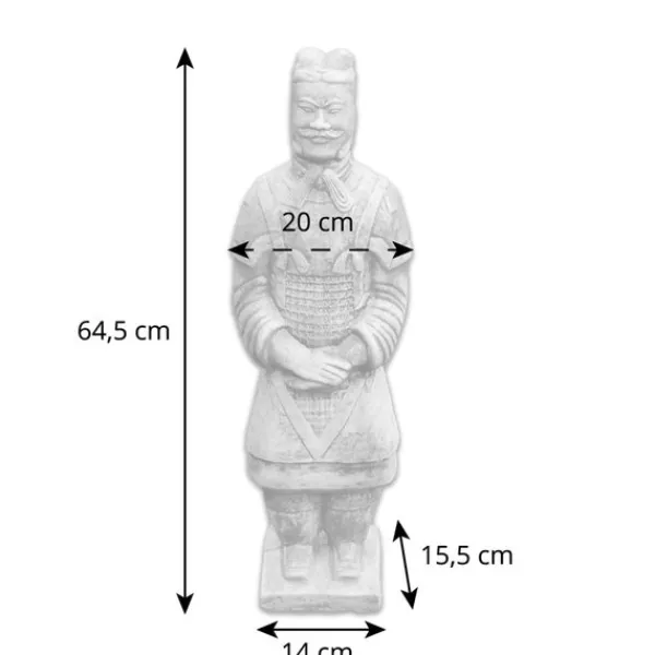 Gartendekoparadies Figures & Statues-Statue d'un guerrier chinois en terre cuite