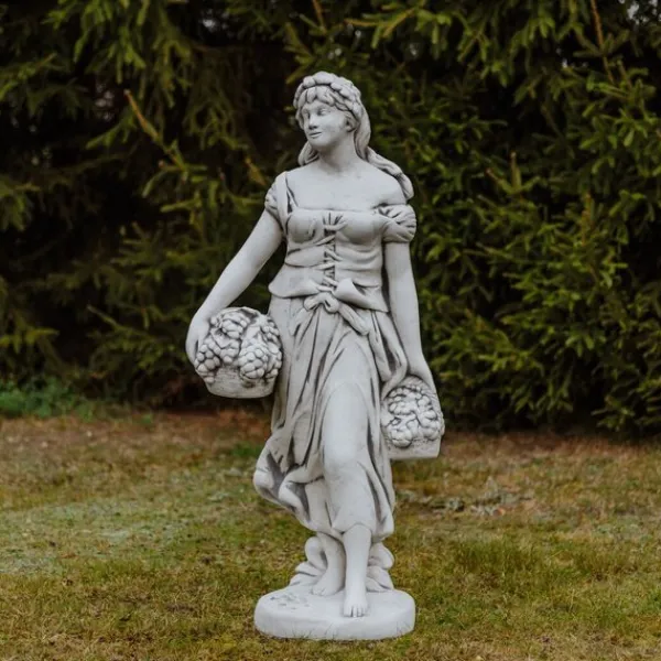 Gartendekoparadies Figures & Statues-Statue d'une femme vendangant des raisins