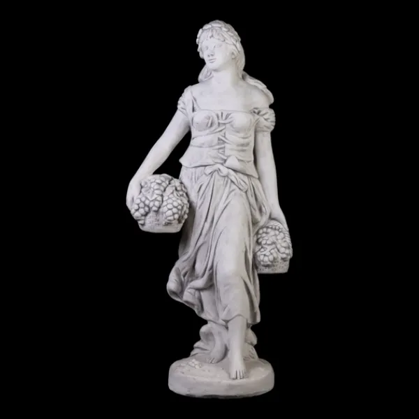 Gartendekoparadies Figures & Statues-Statue d'une femme vendangant des raisins