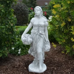 Gartendekoparadies Figures & Statues-Statue d'une femme vendangant des raisins