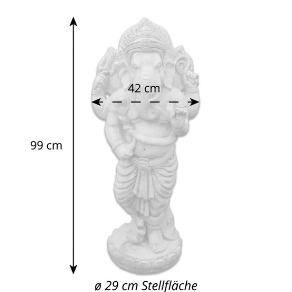 Gartendekoparadies Figures & Statues|Bouddhas-Statue en pierre du divin Ganesha dans une palette de couleurs exclusive