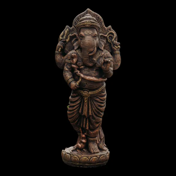 Gartendekoparadies Figures & Statues|Bouddhas-Statue en pierre du divin Ganesha dans une palette de couleurs exclusive