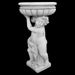 Gartendekoparadies Jardinières-Statue garçon avec bol de plantes à droite