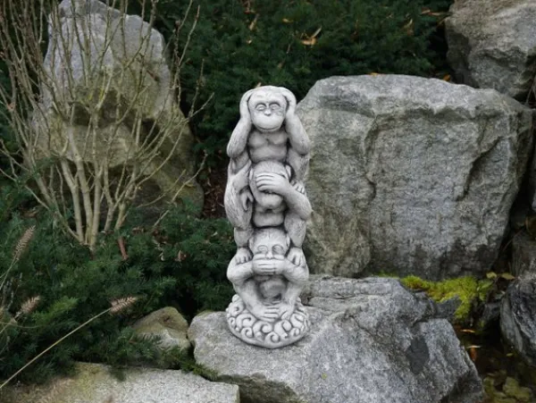 Gartendekoparadies Belle|Animaux-Trois singes : ne rien voir, ne rien entendre, ne rien dire