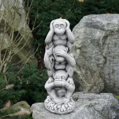 Gartendekoparadies Belle|Animaux-Trois singes : ne rien voir, ne rien entendre, ne rien dire