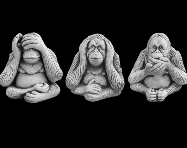 Gartendekoparadies Belle|Animaux-Trois singes : ne rien voir, ne rien entendre, ne rien dire