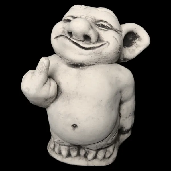 Gartendekoparadies Trolls-Troll montre le majeur