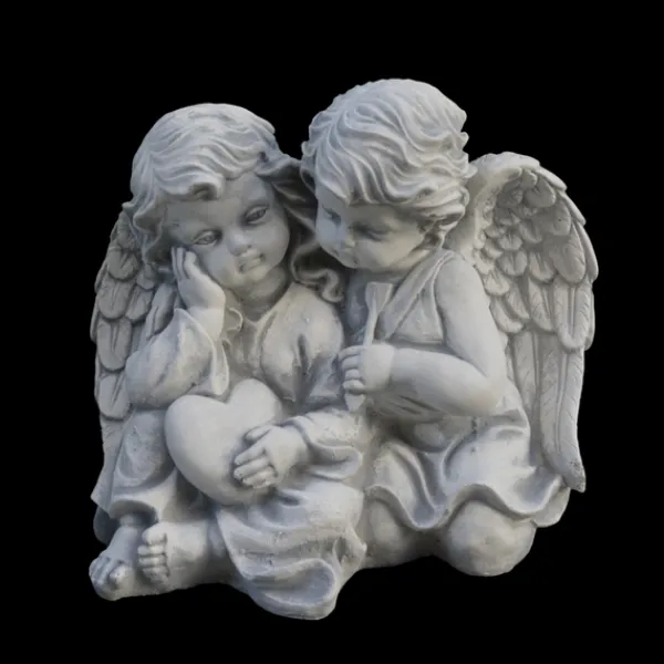 Gartendekoparadies Enfants & Anges-Une paire d'anges aide le bonheur sur son chemin