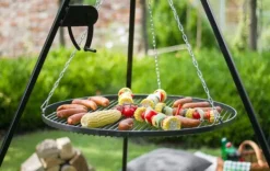 Gartendekoparadies Bols À Feu & Poêles De Jardin-Wok Trépied 180 cm avec manivelle – en acier
