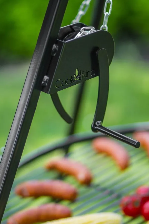 Gartendekoparadies Bols À Feu & Poêles De Jardin-Wok Trépied 200 cm avec manivelle – en acier